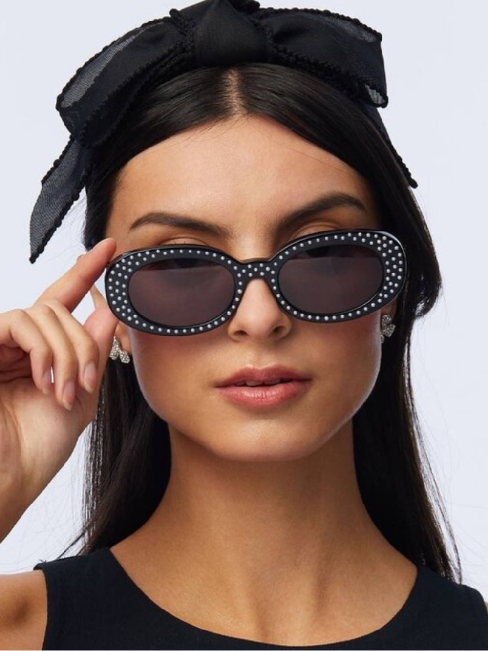 Lele Sadoughi Oceanside Pearl Oval Sunglasses